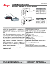 Thumbnail of document Manual - 641 Air Velocity Transmitter